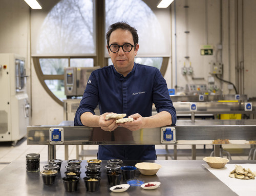 Un postre elaborado por un chef navarro con la colaboración de la UPNA, uno de los cinco mejores de España para la Guía Michelin